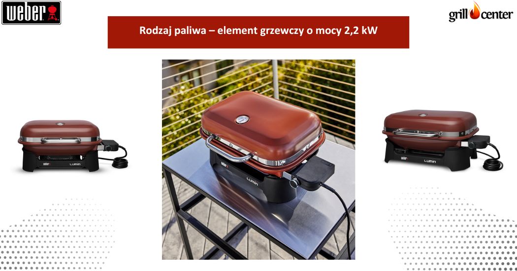 Rodzaj paliwa - element grzewczy o mocy 2,2 kW