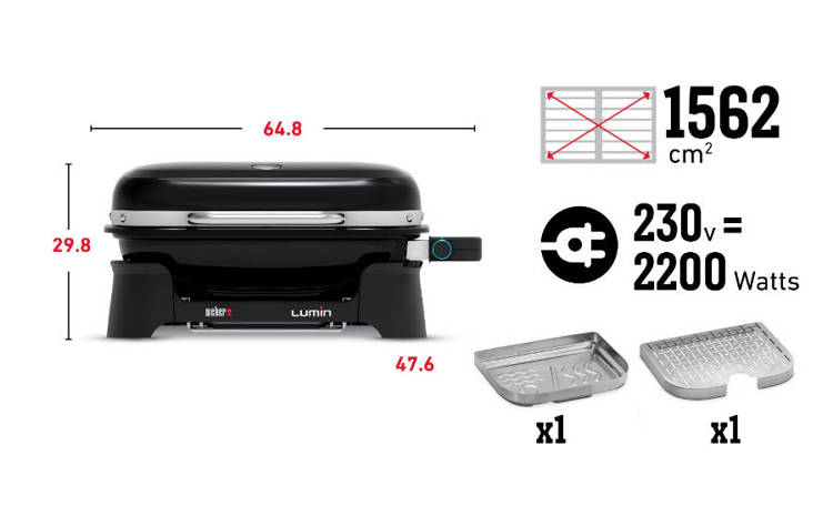 Grill elektryczny Weber Lumin - 92040979 - purpurowy