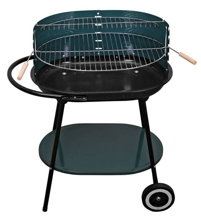 Grill węglowy Activa owalny 55 x 39 cm czarny - 19321