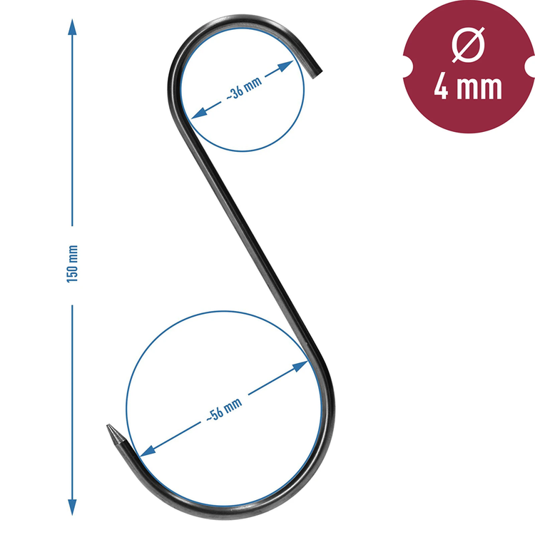 Haki do wędzenia S - 150 mm, fi 4 mm - 5 szt. Browin - 311204 