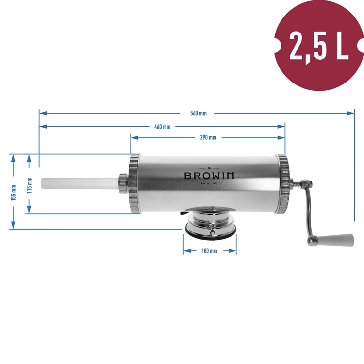 Nadziewarka pozioma 2,5 kg z silikonowym tłokiem Browin - 311020